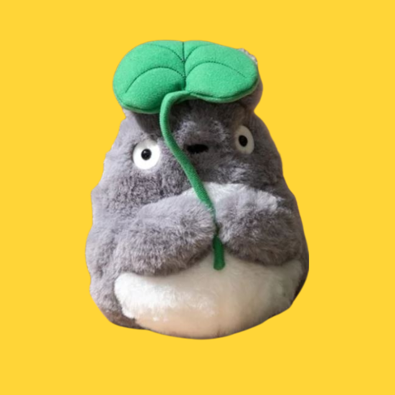 Peluche Nakayoshi Totoro Gris avec feuille - Mon Voisin Totoro